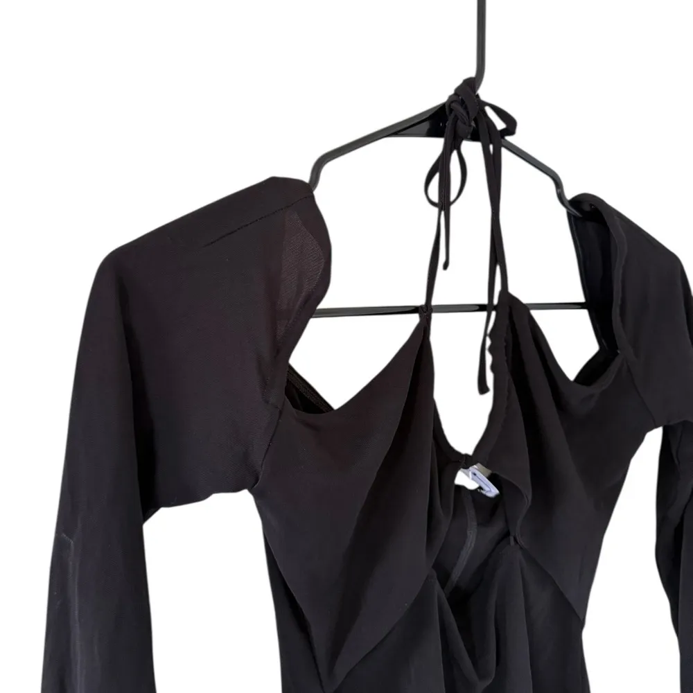 Frame Strappy Knit Top in Noir - Image 3