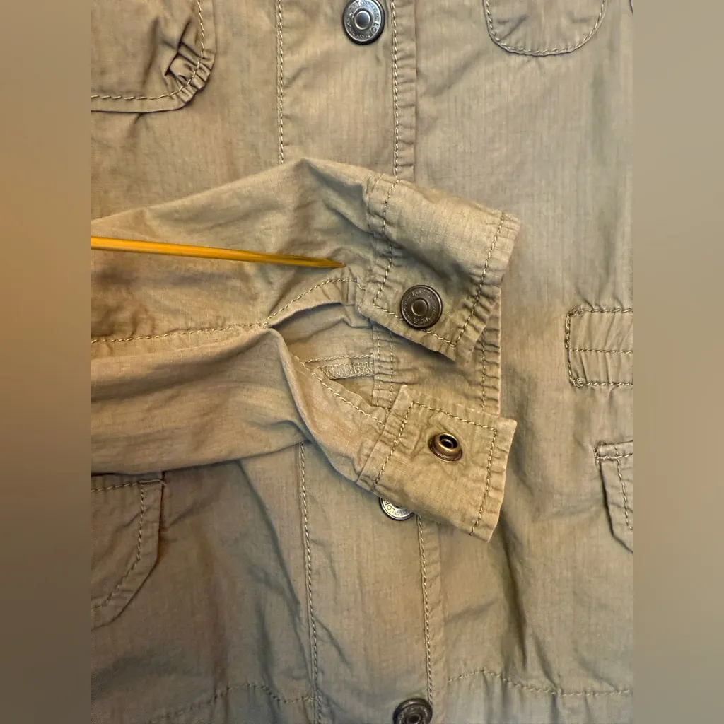 LOFT Lightweight Cinch Waist Military Utility Olive Green Jacket Medium - Image 5