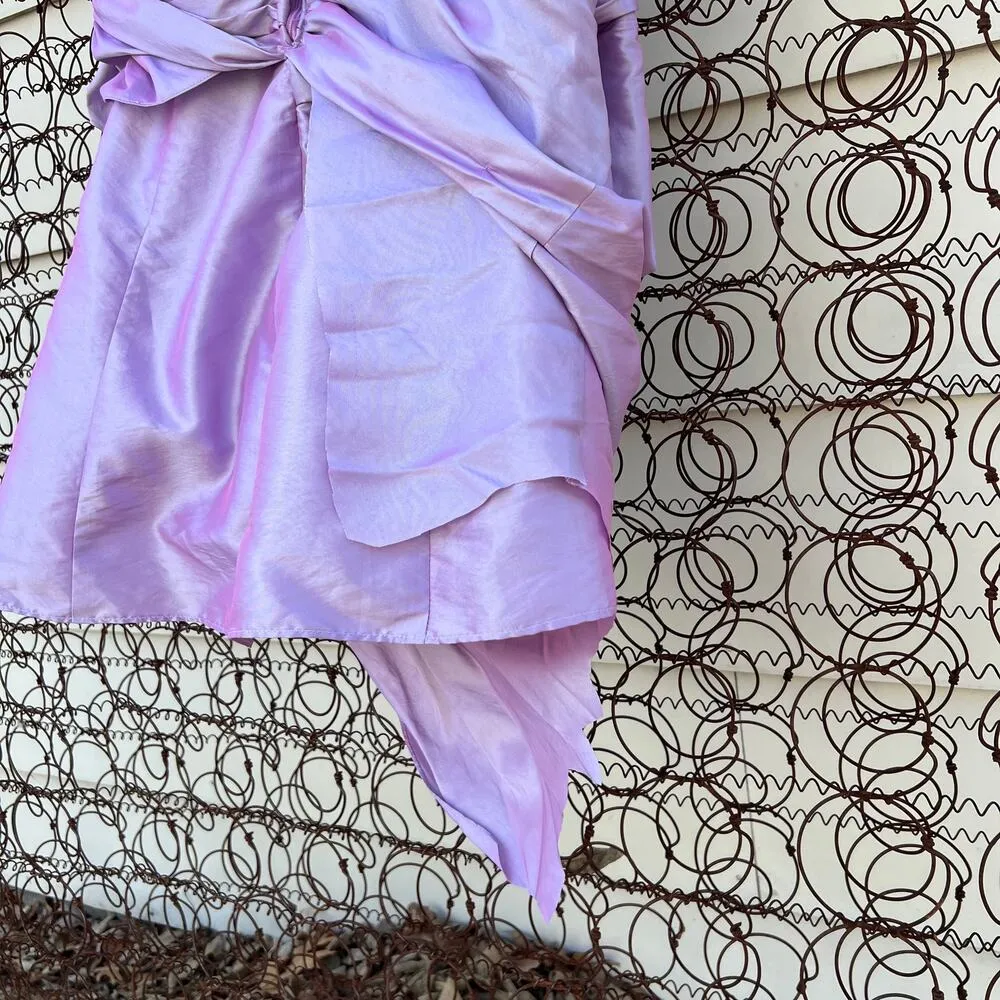 Y2K Alfred Angelo purple ruched sequin short strapless prom dress - Image 10