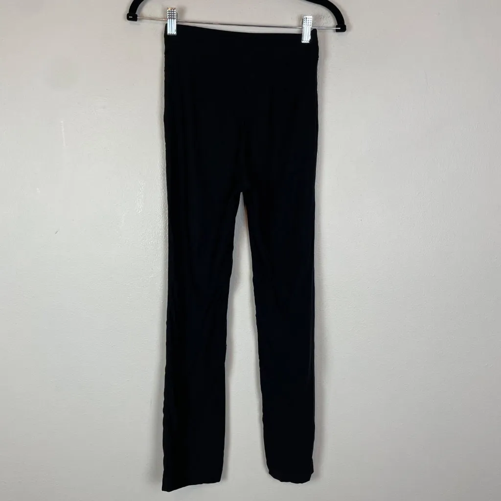 Princess Polly Women's 6 Black Mid Rise Cross Waist Straight Leg Yoga‎ Pants - Image 4