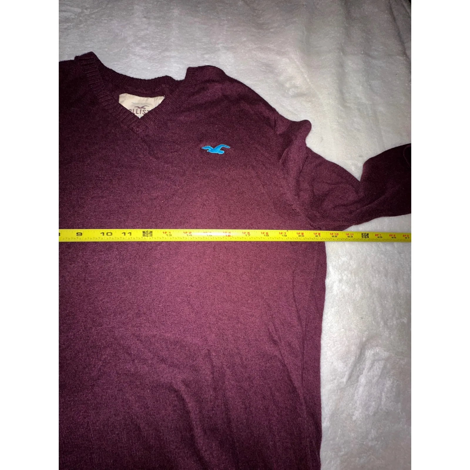 Hollister California V-Neck Sweater Women's Medium Burgundy Casual Knit - Image 2