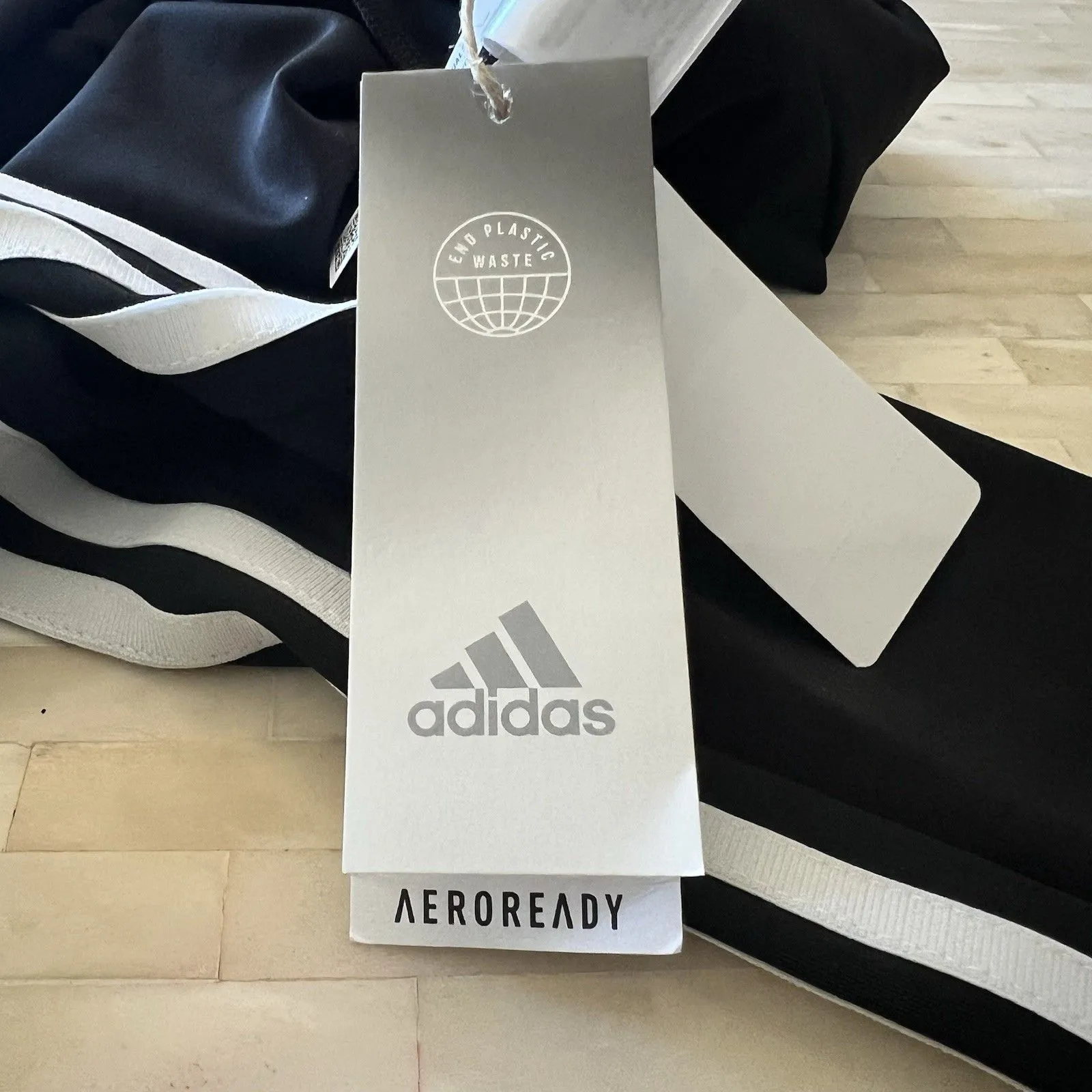 Adidas Aeroready Women’s Track Workout Pants Black With White Stripe Medium NWT - Image 9