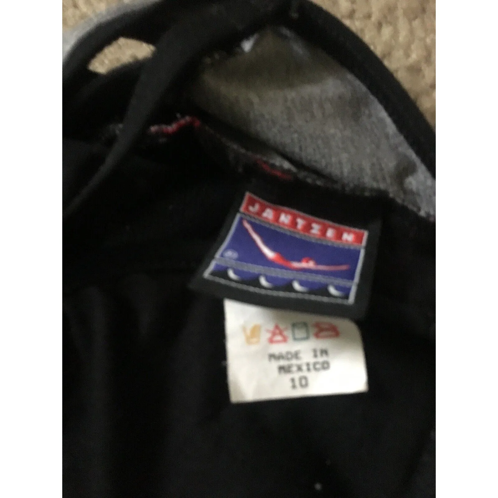 Jantzen Women's One Piece Striped Bathing Suit Swimsuit Size 10 Gray Red… - Image 10