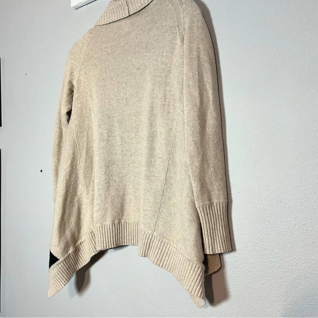 Banana Republic Open Front Cardigan Sweater Cream Black Small Merino Wool Blend - Image 6