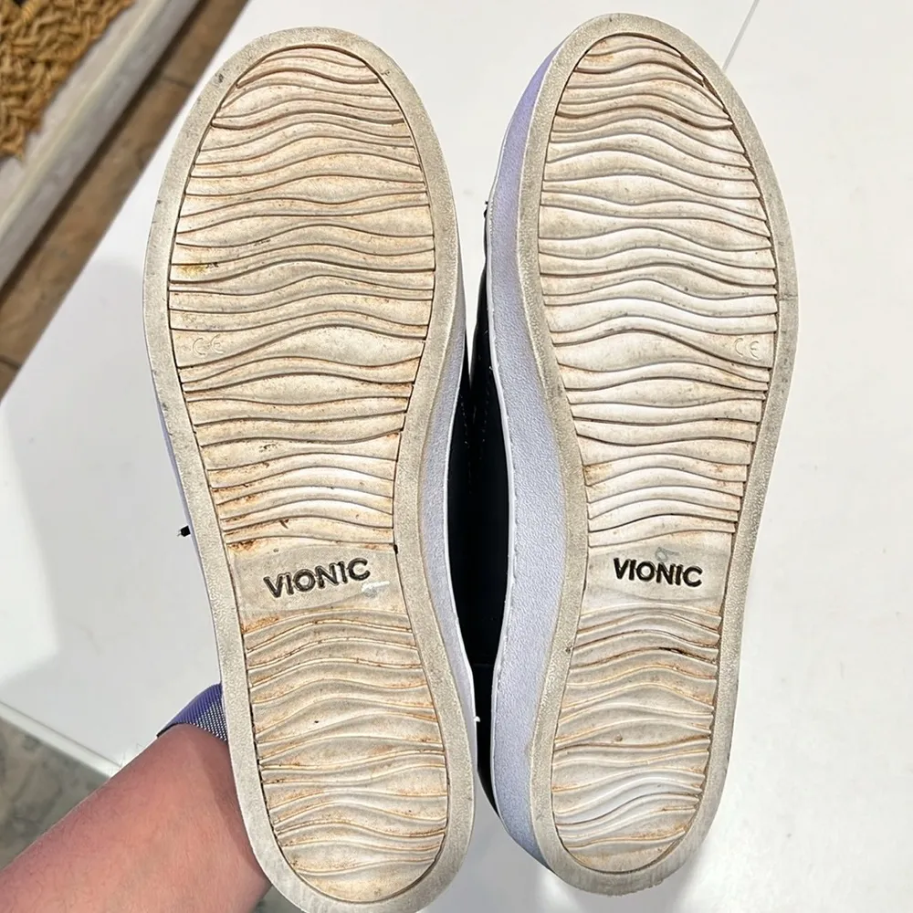 Vionic KEKE ~Black Leather Comfort Casual Sneakers Lace Up ~ Wo's Size 8.5~ NICE - Image 10