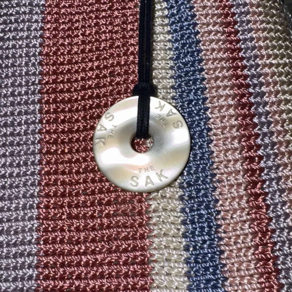 THE SAK Striped Multicolor Restore Woven Crochet Handbag Tote Purse Summer Beach - Image 4