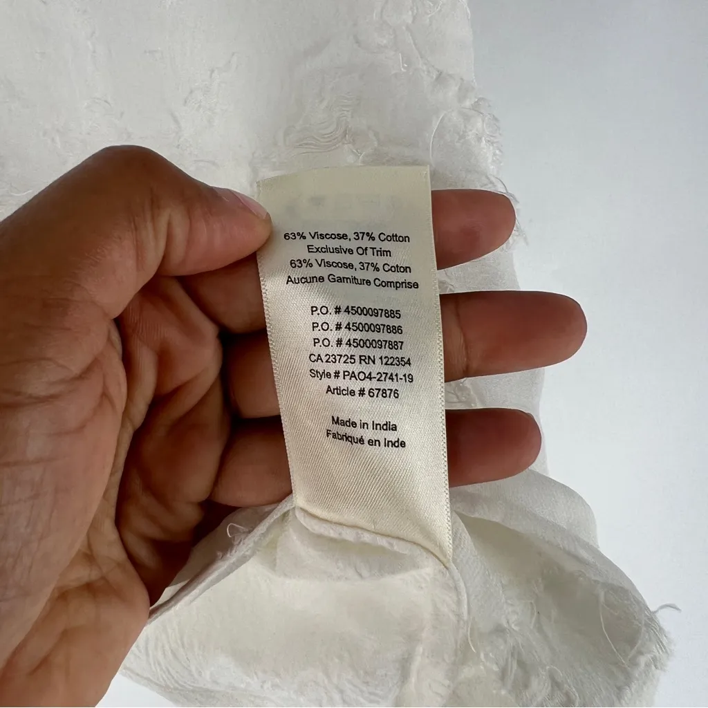 Wilfred Blayze T-shirt Sheer White Floral Boxy‎ Dolman Sleeves Cropped Blouse XS - Image 8