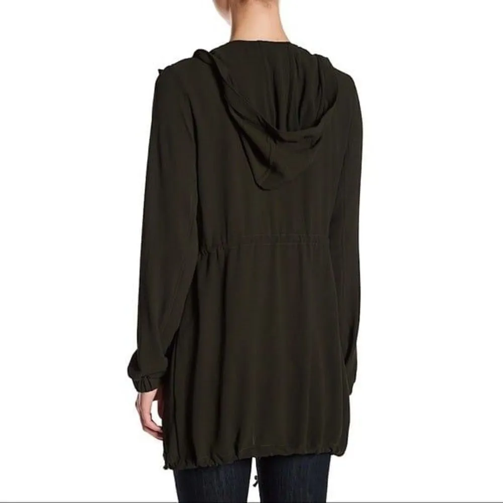 NEW Romeo + Juliet Couture Hooded Parka Size Medium Olive Color Jacket - Image 3