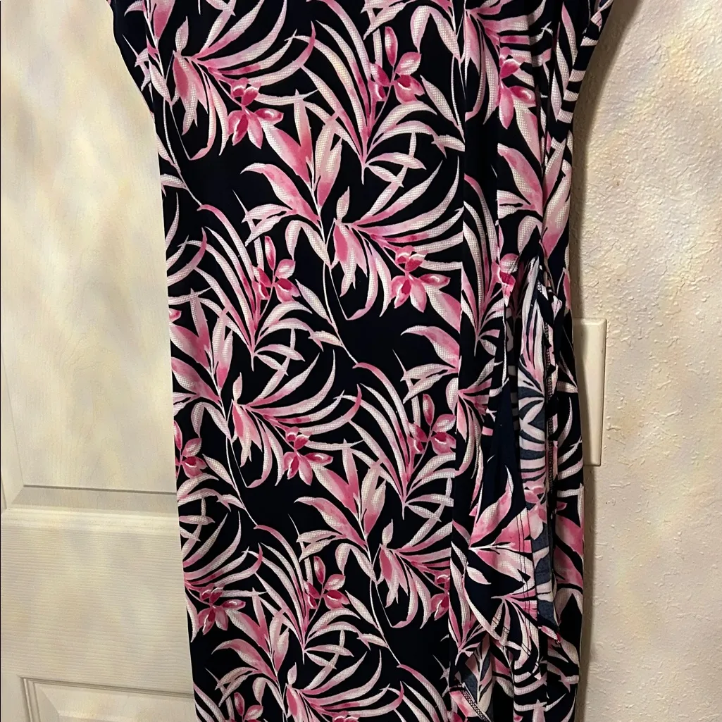 Connected Apparel Black and Pink Midi Dress - Image 11