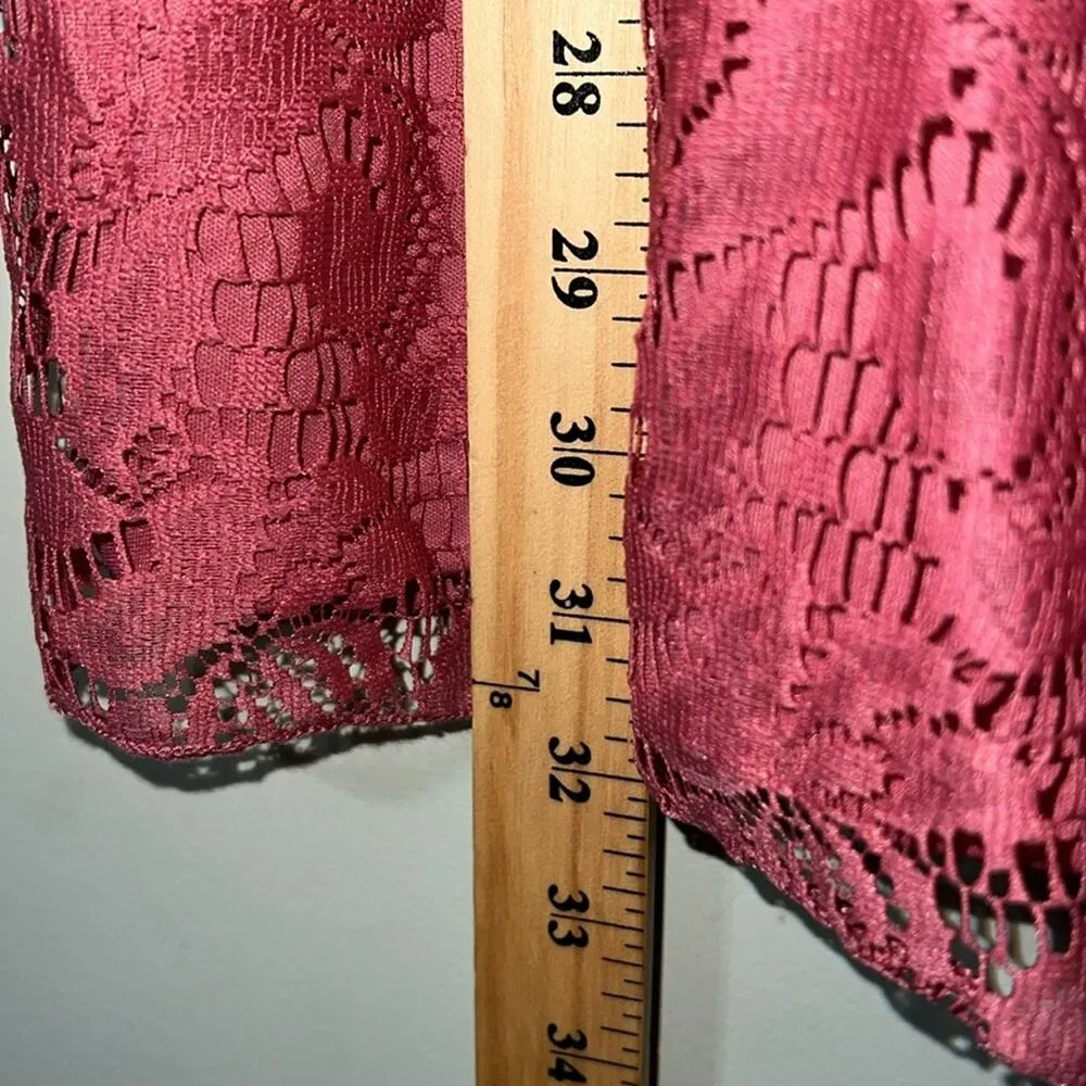 American Eagle Outfitters size x-small spaghetti strap maroon dotted lace dress - Image 6