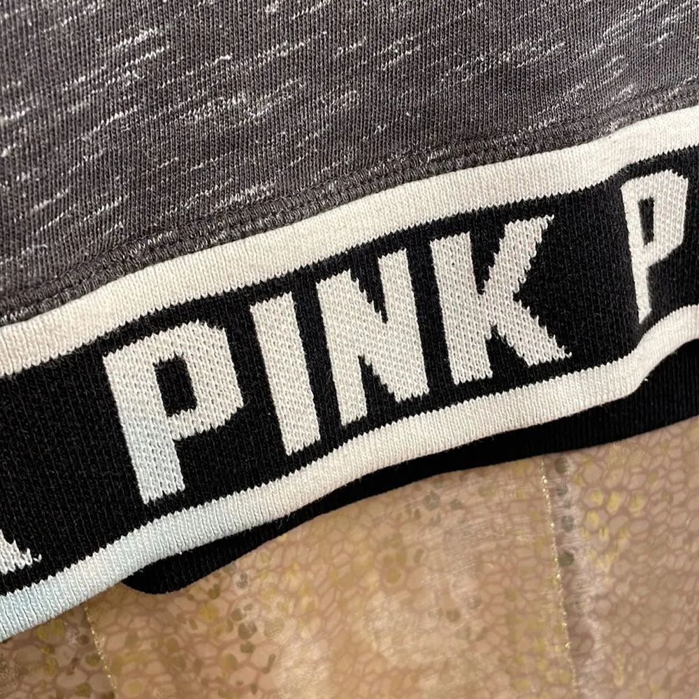 PINK Victorias Secret cowl neck black/gray sweatshirt, size XS - Image 2