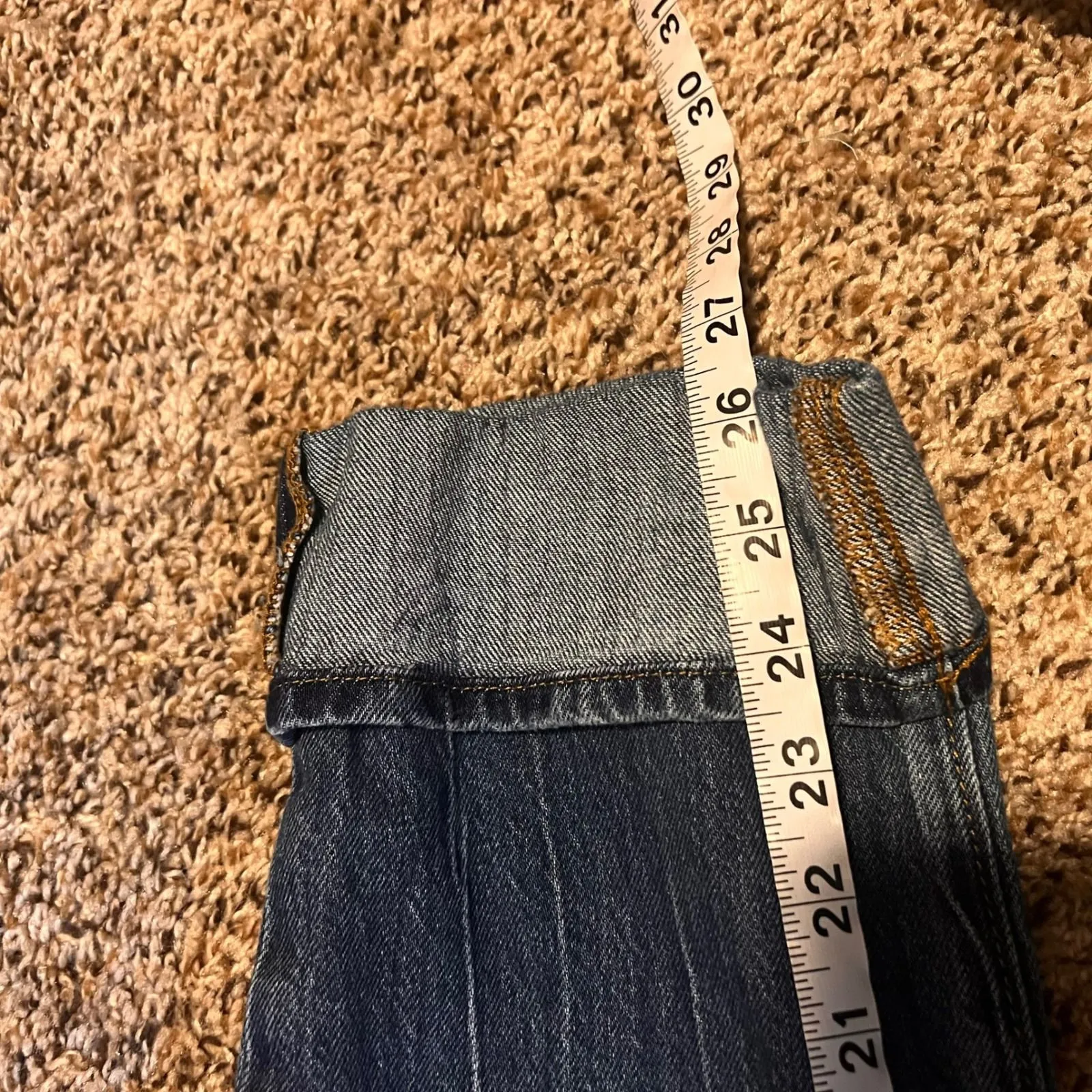 LOFT The Straight Denim Jeans Dark Wash Distressed Cuffed Women 0 25‎ - Image 6