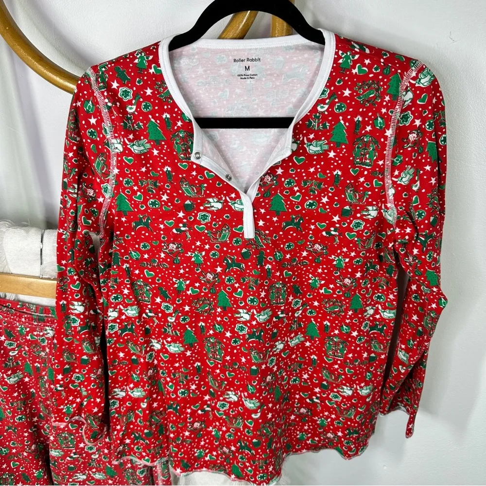 Red Christmas Pajama Set sz M - Image 3