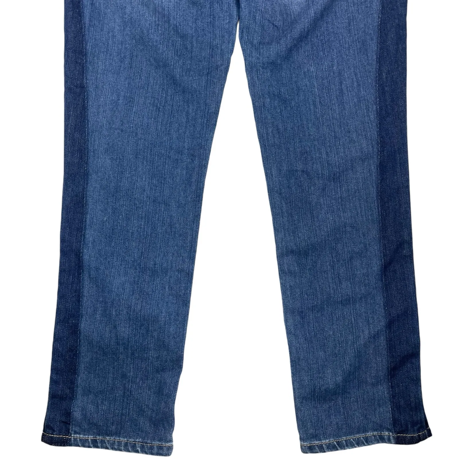 WHBM Tuxedo Mid Rise Straight Leg Crop Jeans Step Hem Med Wash Size 4 - Image 11