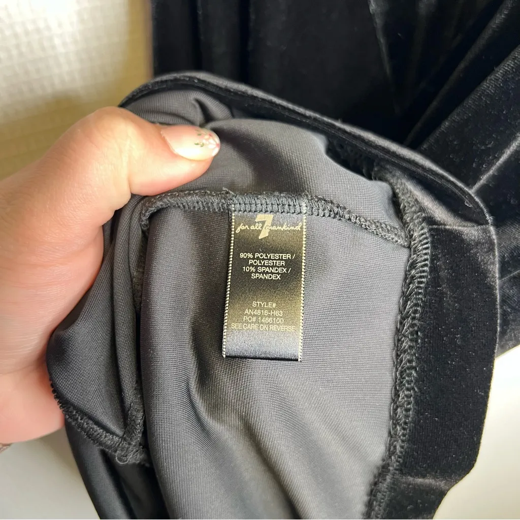 7 For All Mankind | Black Velvet Soft Tank‎ Top Blouse Small - Image 7
