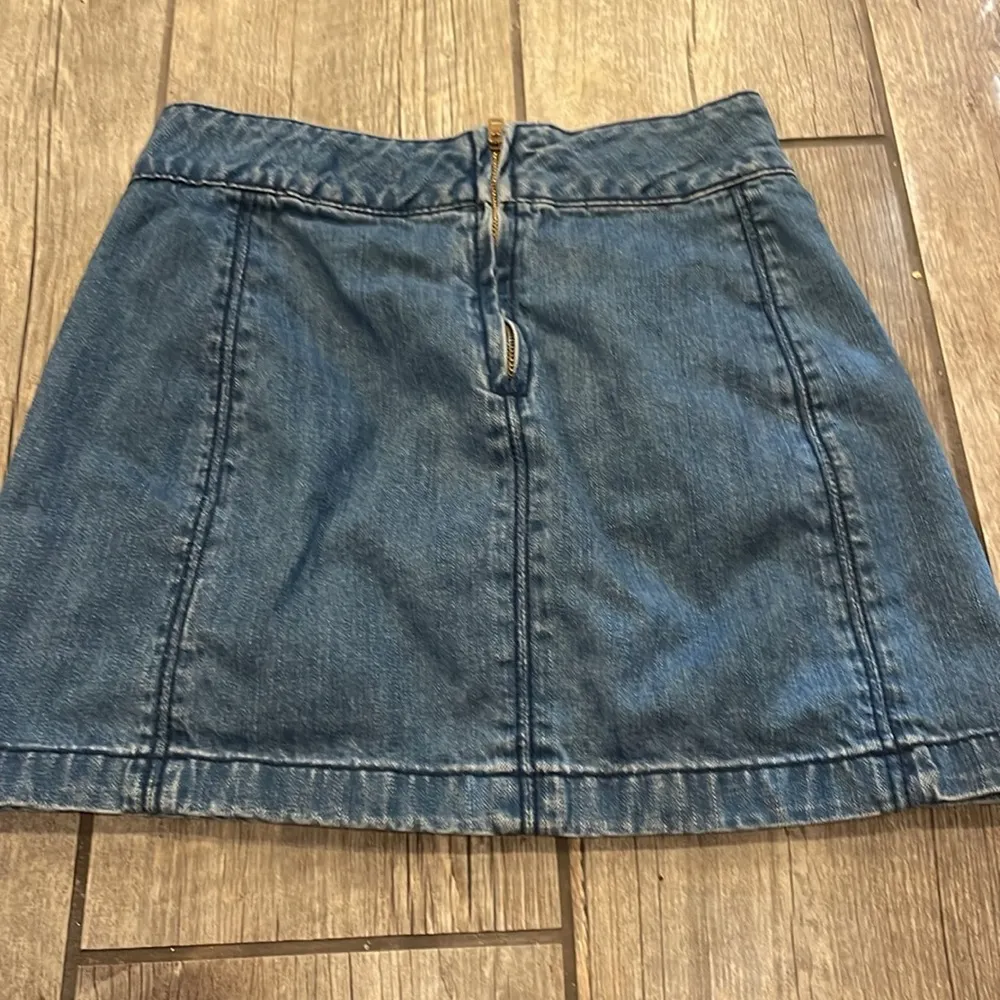 Free People Blue Mini Skater Skirt - Image 4