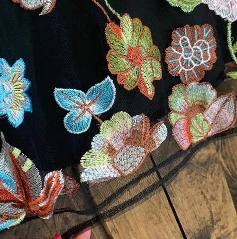NWT  black floral mesh dress size small! - Image 5