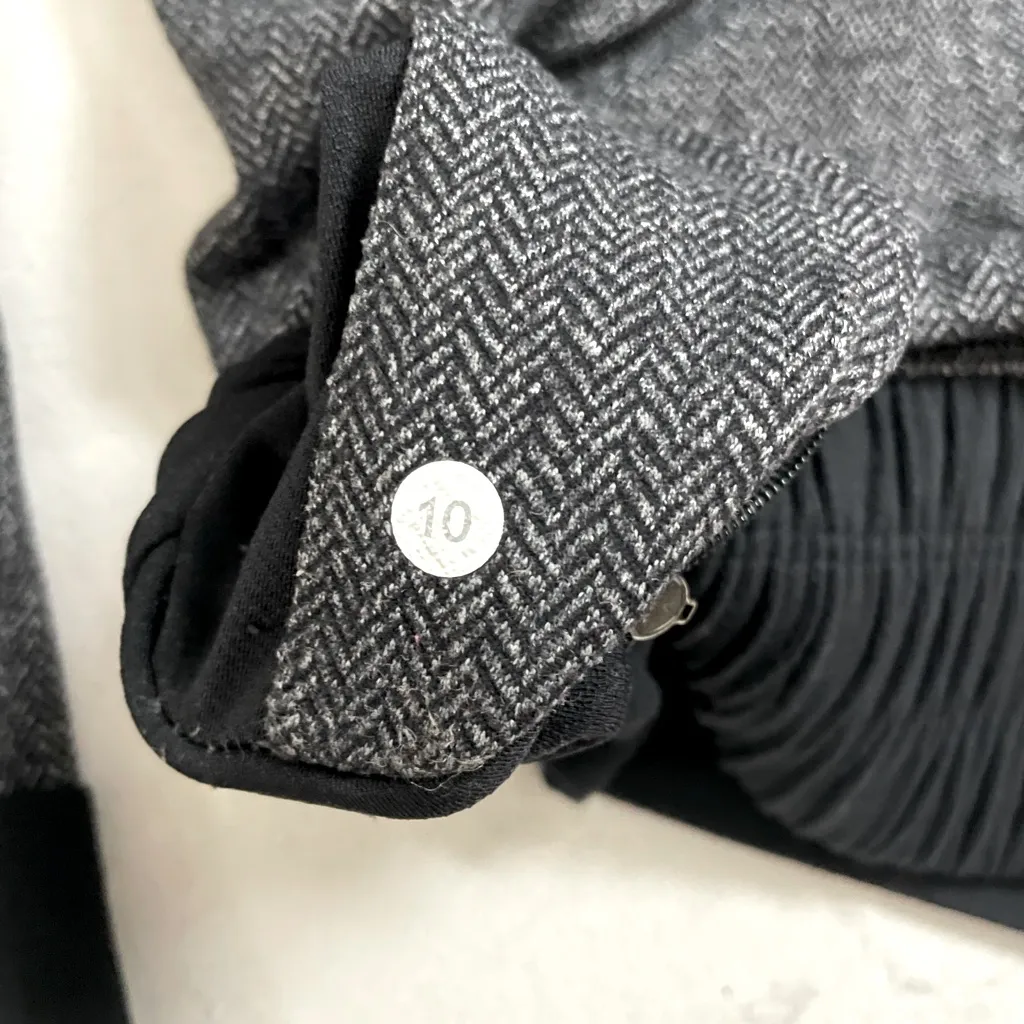Lululemon Think Fast Hoodie Heathered Herringbone Black Size 10 - Image 12
