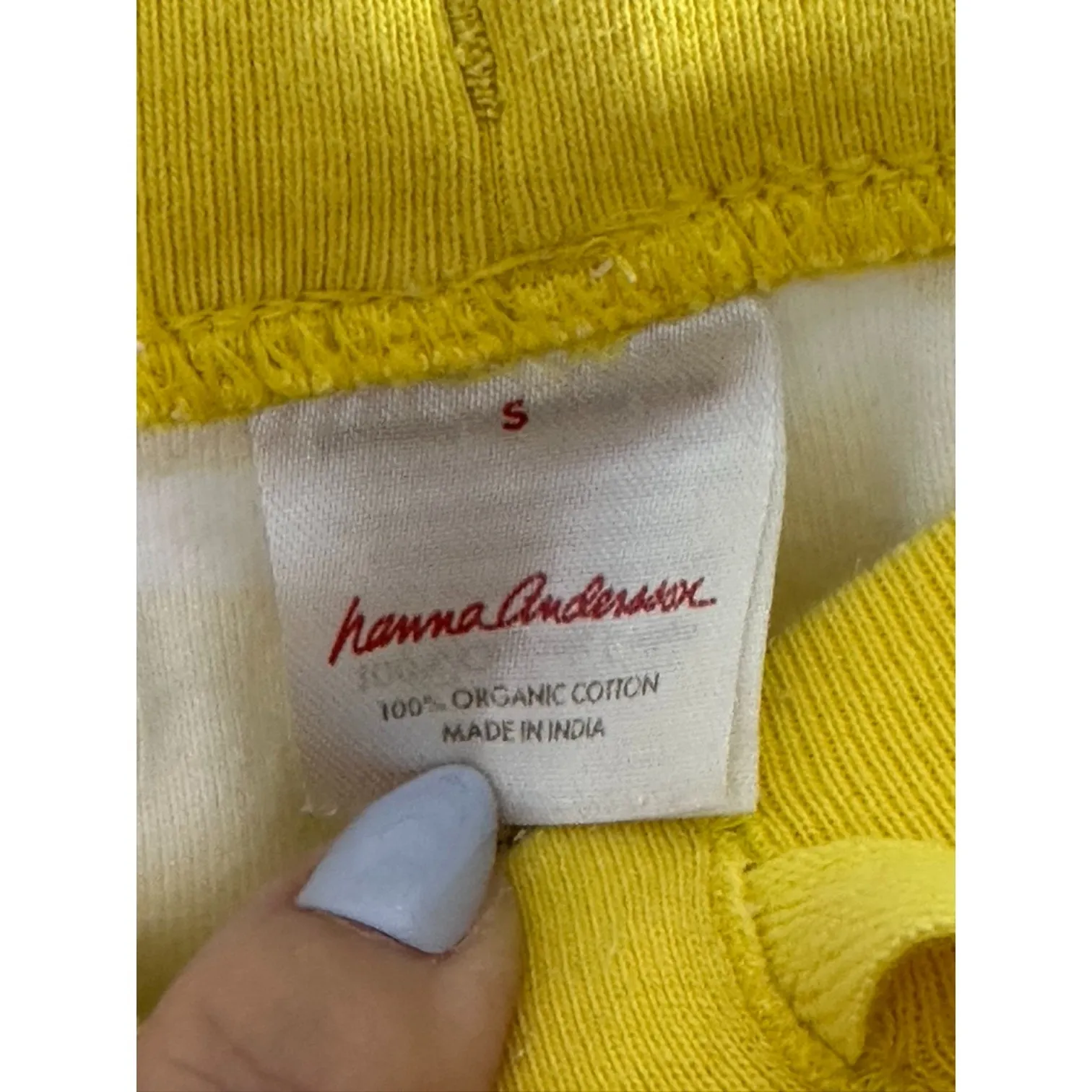 Hanna Andersson White & Yellow LEMON Print Pajama Pants Organic Cotton Sz Small - Image 5