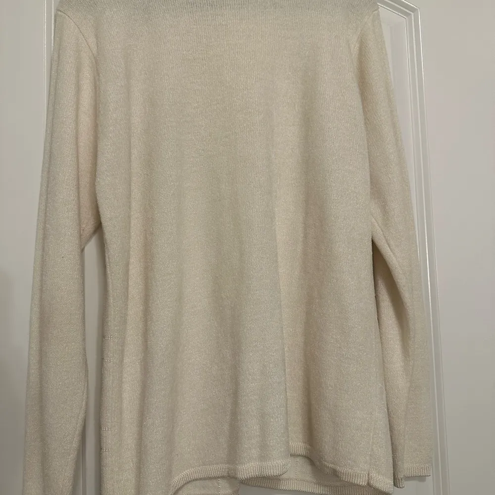 JENNY Sweater Women Medium Floral White Embroidered Long Sleeve Cardigan - Image 11