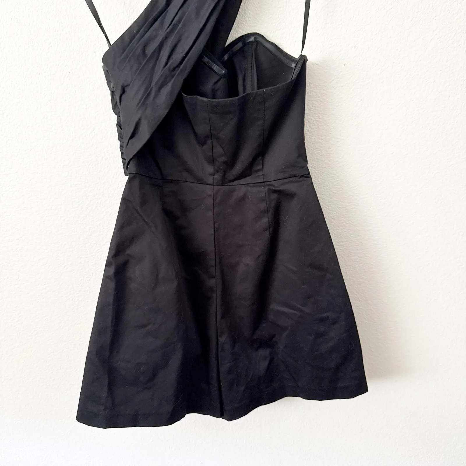 HUTCH x ANTHROPOLOGIE | One-Shoulder Romper Black Ruched Shorts Dressy | Size 4 - Image 7