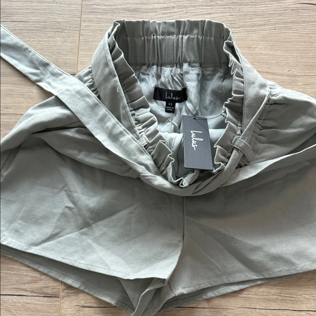 NWT Lulu's High Waist Sage Shorts Green Size XS - Image 9