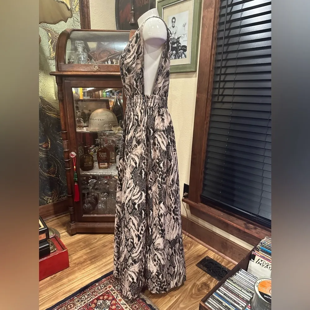 NWOT American & Beyond animal print alter lightweight summer maxi dress Black Size L - Image 3