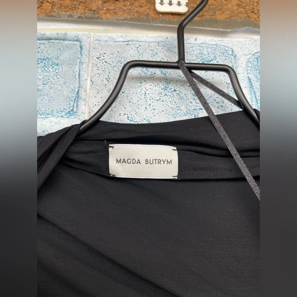 MAGDA BUTRYM Jersey Midi Dress With 3d Flower Applique size 34/4 Black - Image 7