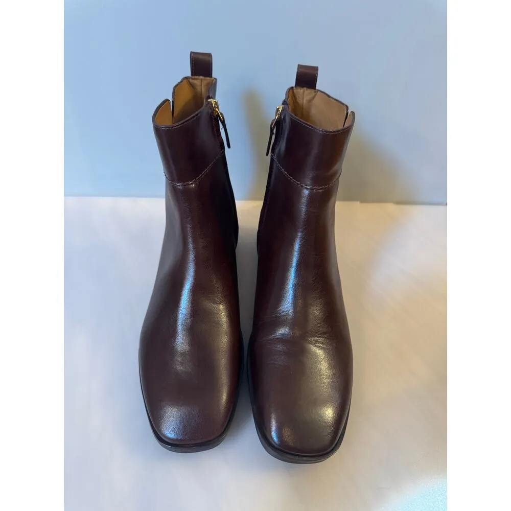Tory Burch Everly Flat Boots Brown Leather Size 11 - Image 2