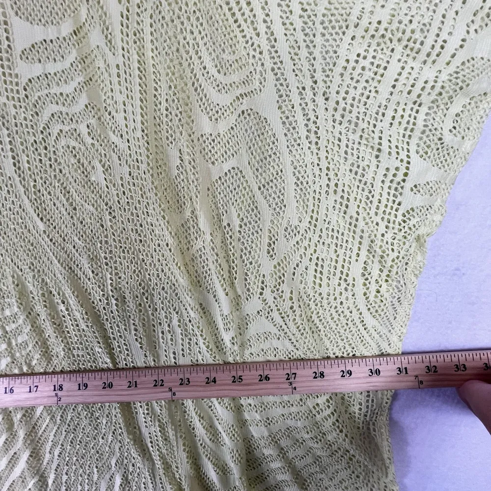 Chicos Open Knit Crochet Swim Cover Up Sweater Boho Pullover V-Neck Beach XL/ L - Image 8