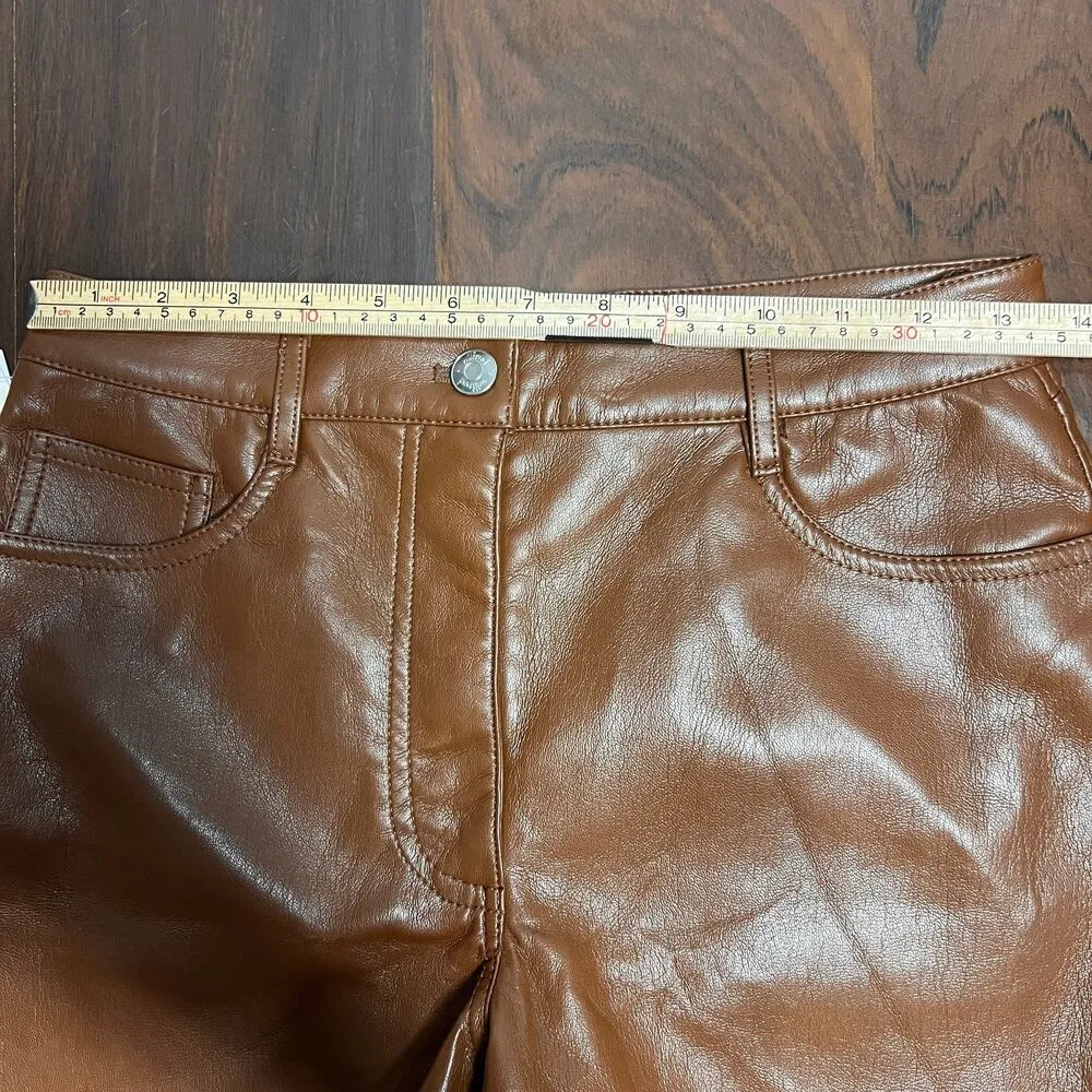 Aritzia Wilfred Melina 5" Short Women's High Waisted Cognac Sz 4 NWT Brown - Image 10