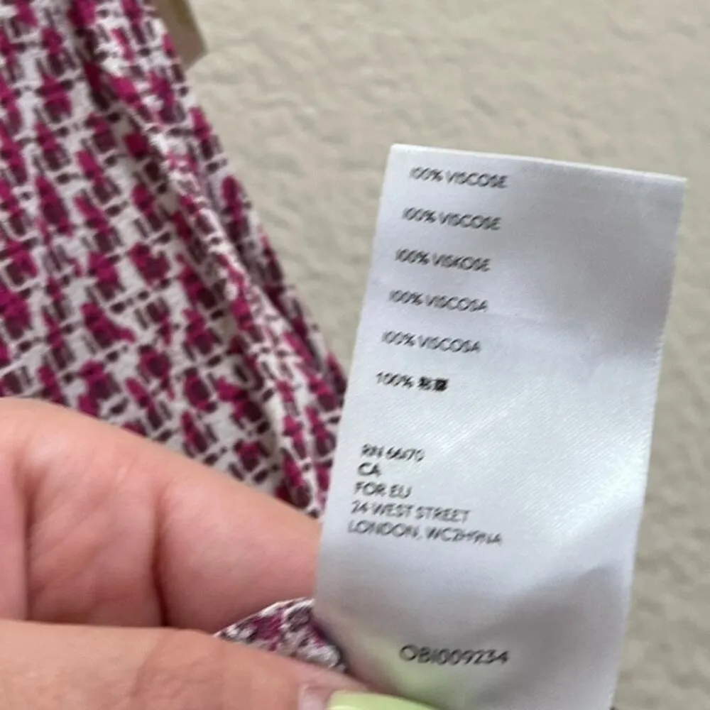 Maeve by Anthropologie Mica Keyhole Halter Style Pink Gometric Print Blouse Sz 0 - Image 9