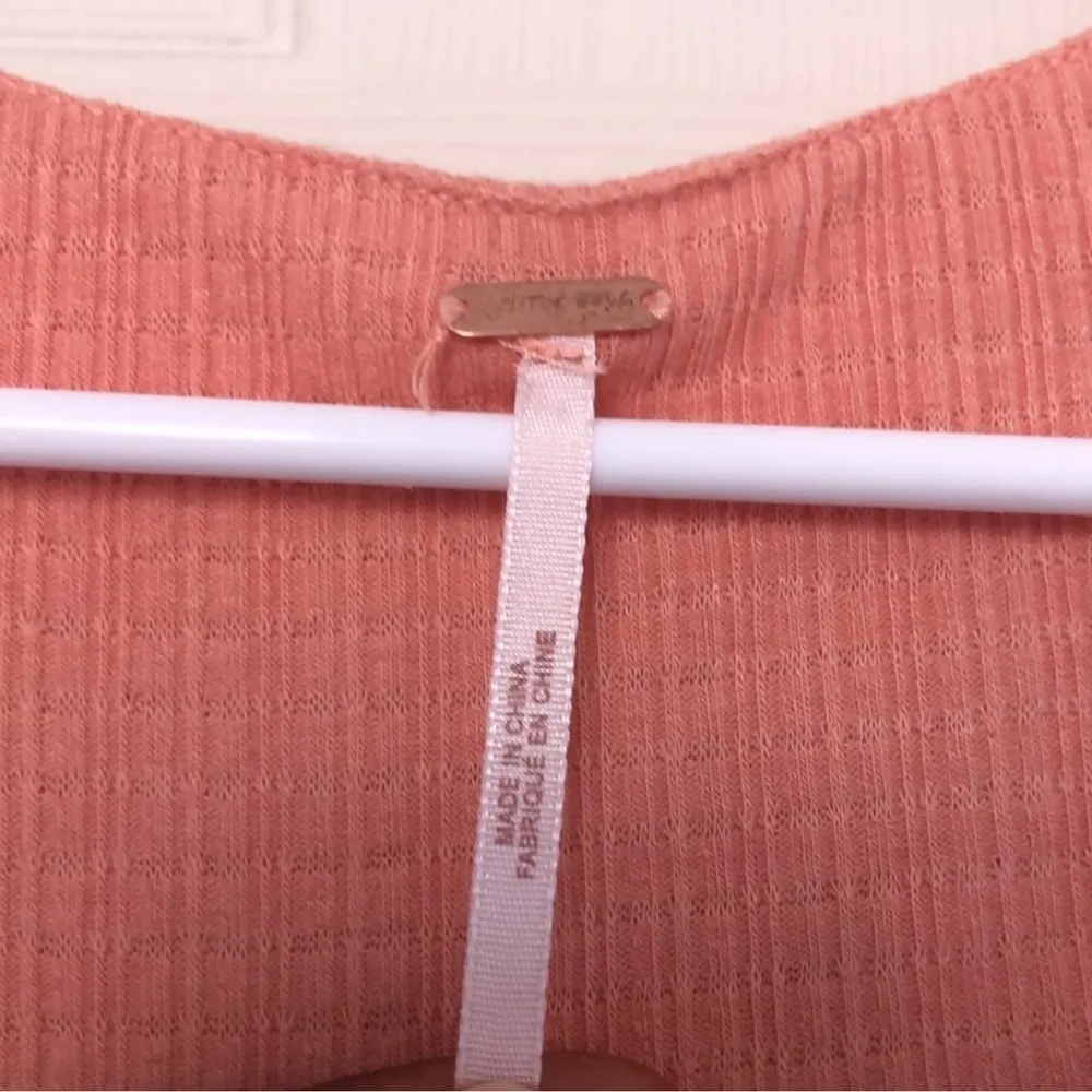 FREE PEOPLE Beach Bound Peach Boho Tank Size Medium - Image 3