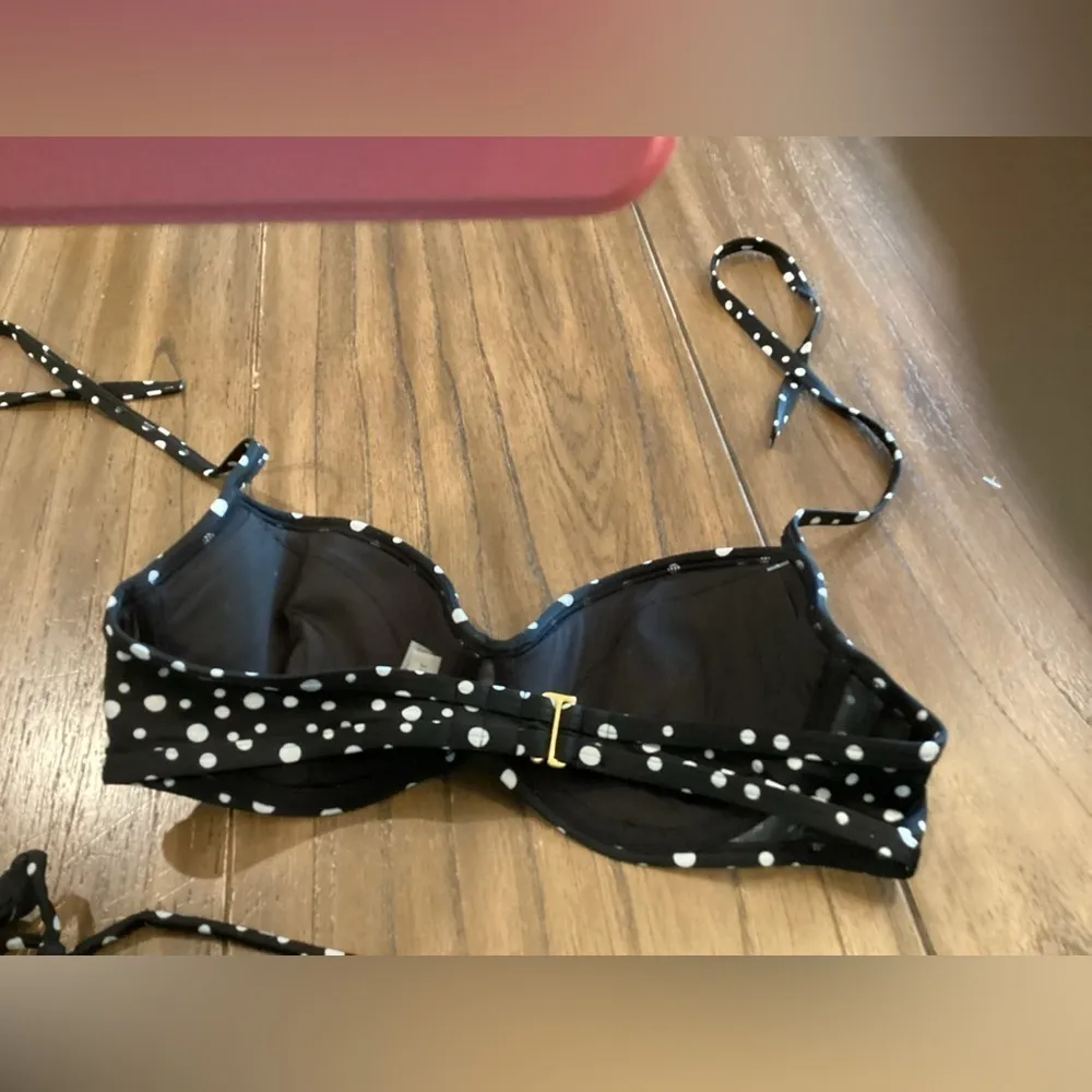 Victoria's Secret Black And White Polkadot Bikini set 34d top small bottom - Image 8