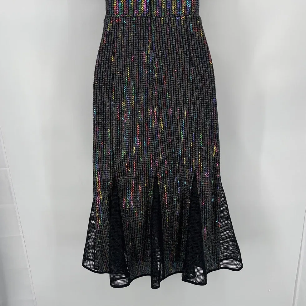 X by NBD Revolve Cheryl Dress XS Sequin Holiday NYE Party Club Godet Mesh Glam - Image 10