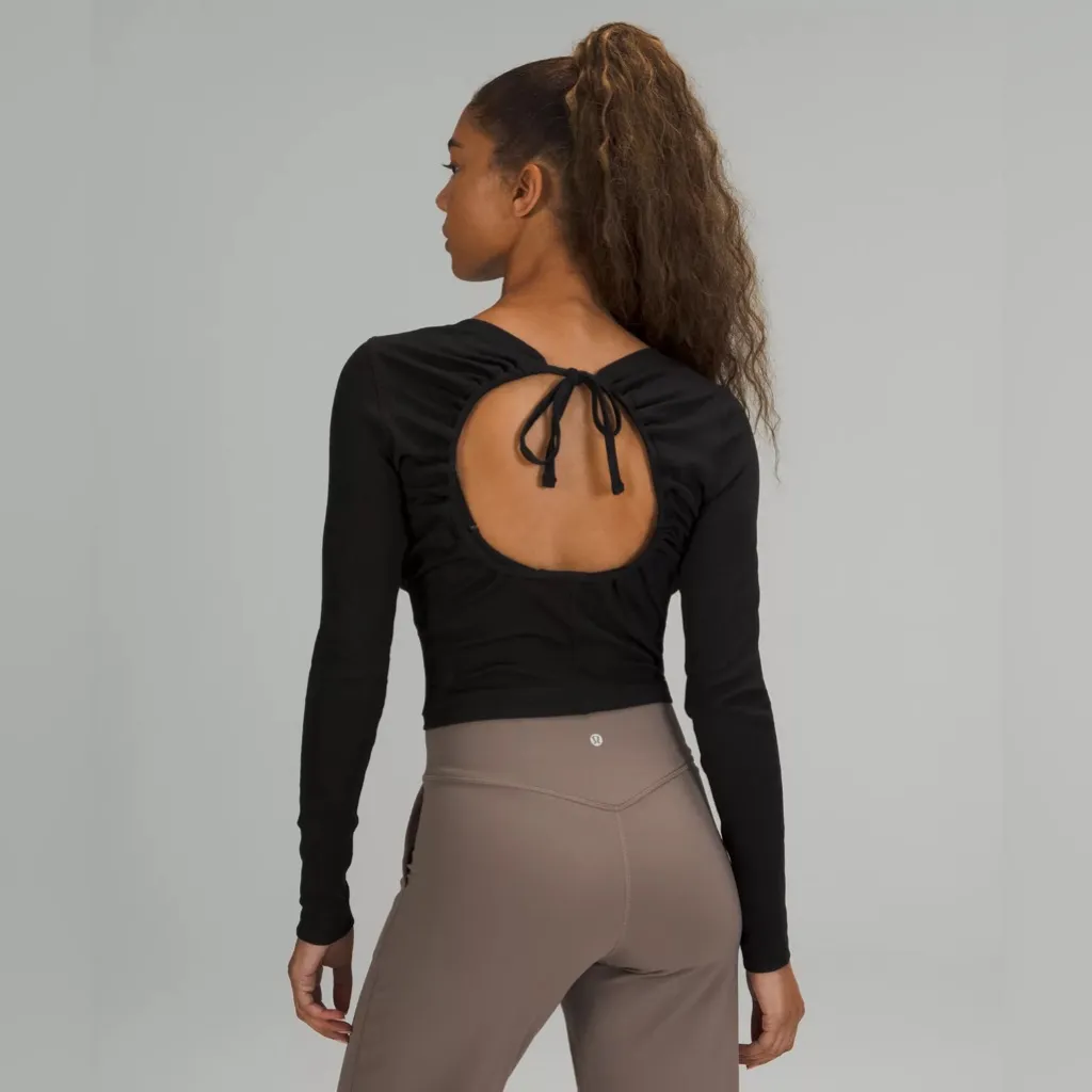 Lululemon Open Back Ribbed Long Sleeve Shirt - Image 3