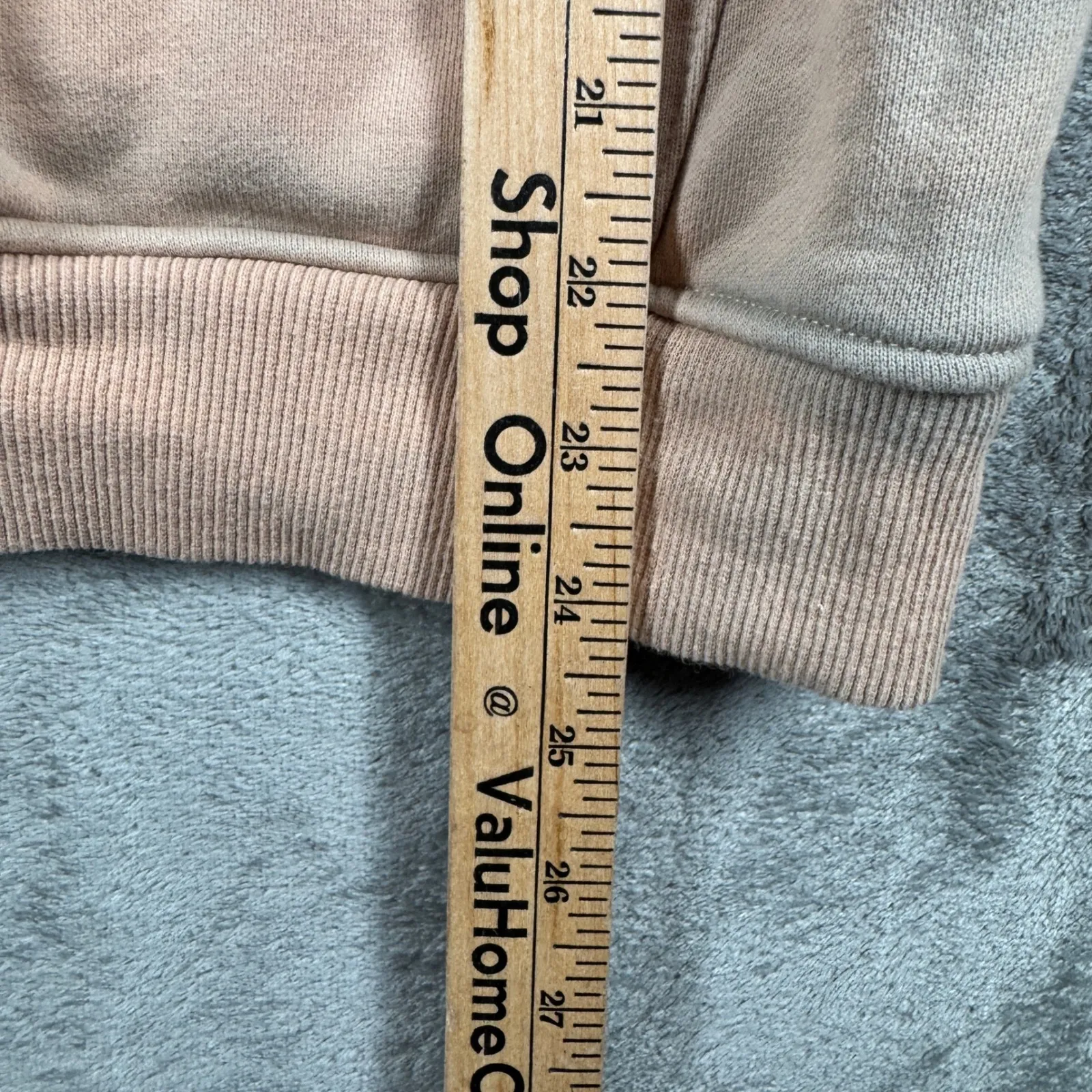 White Fox Oversized Hoodie Womens S/M Beige Gray‎ Pullover Streetwear Y2K Casual - Image 10