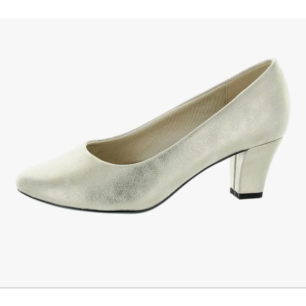 NEW Soft Gold Vegan Leather Easy Street Ballari Pump 7 - Image 2