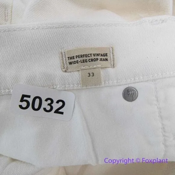 NEW Madewell The Perfect Vintage Wide-Leg Crop‎ Jean Tile White, 33 - Image 15