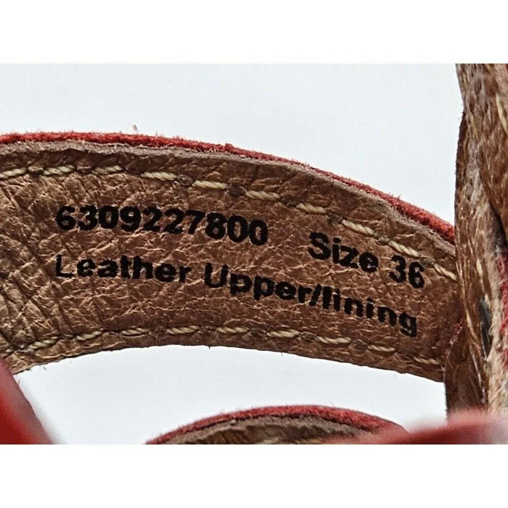 Dansko Red Leather Strappy Mary Jane Heel Sandals Womens Size US 5.5-6 EU 36 - Image 8