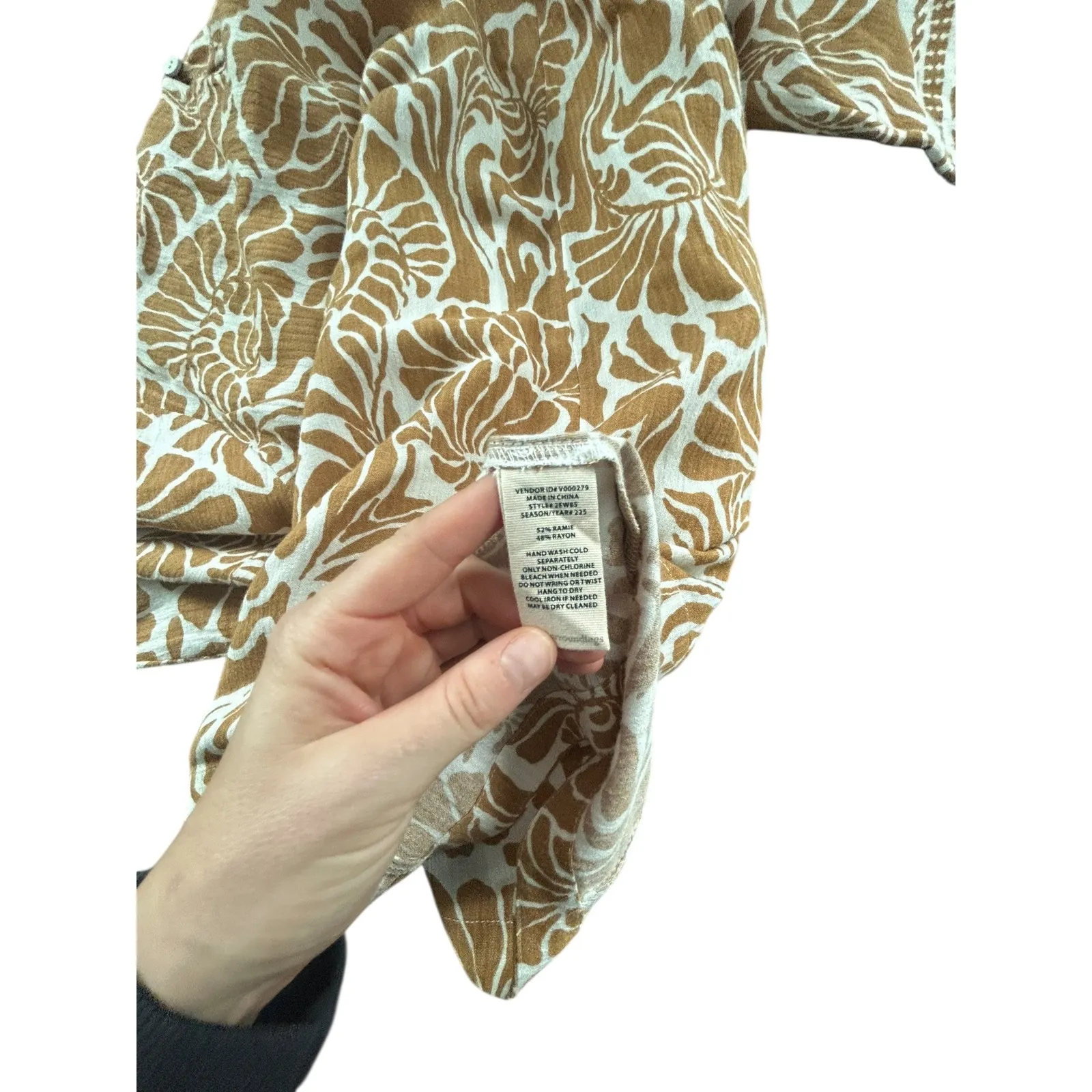 Soft Surroundings Oceo Gauze Nautical Shells Neutral Tunic Top Pants Set P XL - Image 15