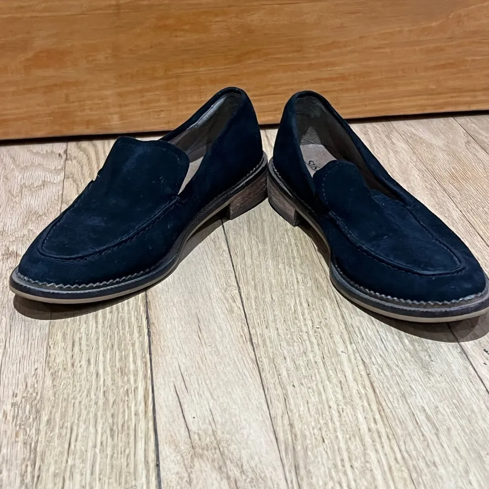 SUSINA Black Suede Leather Loafers Size 6 - Image 7