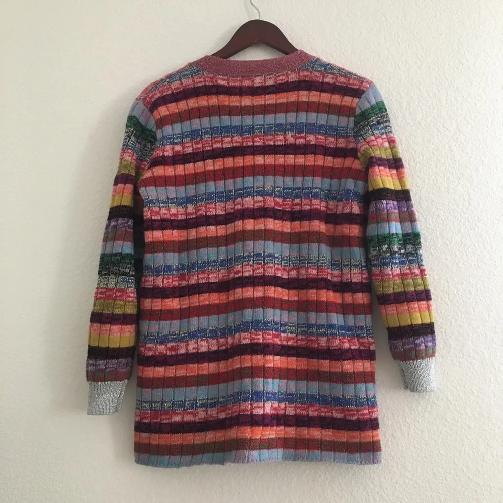 Reversible Colorful Fun Print Cardigan OS Size undefined - Image 8