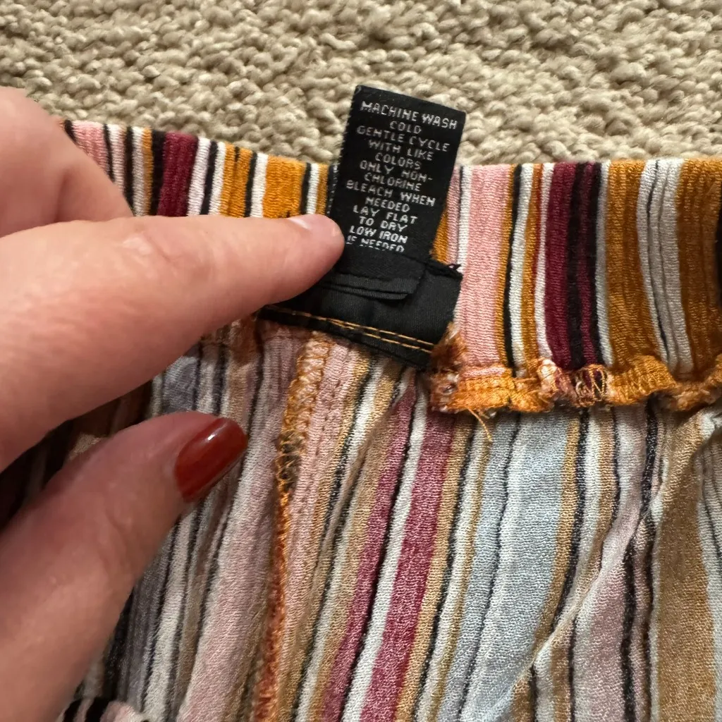 Rue21 Multicolor Striped Pull On Shorts Women’s Size Medium Rayon Comfy - Image 5