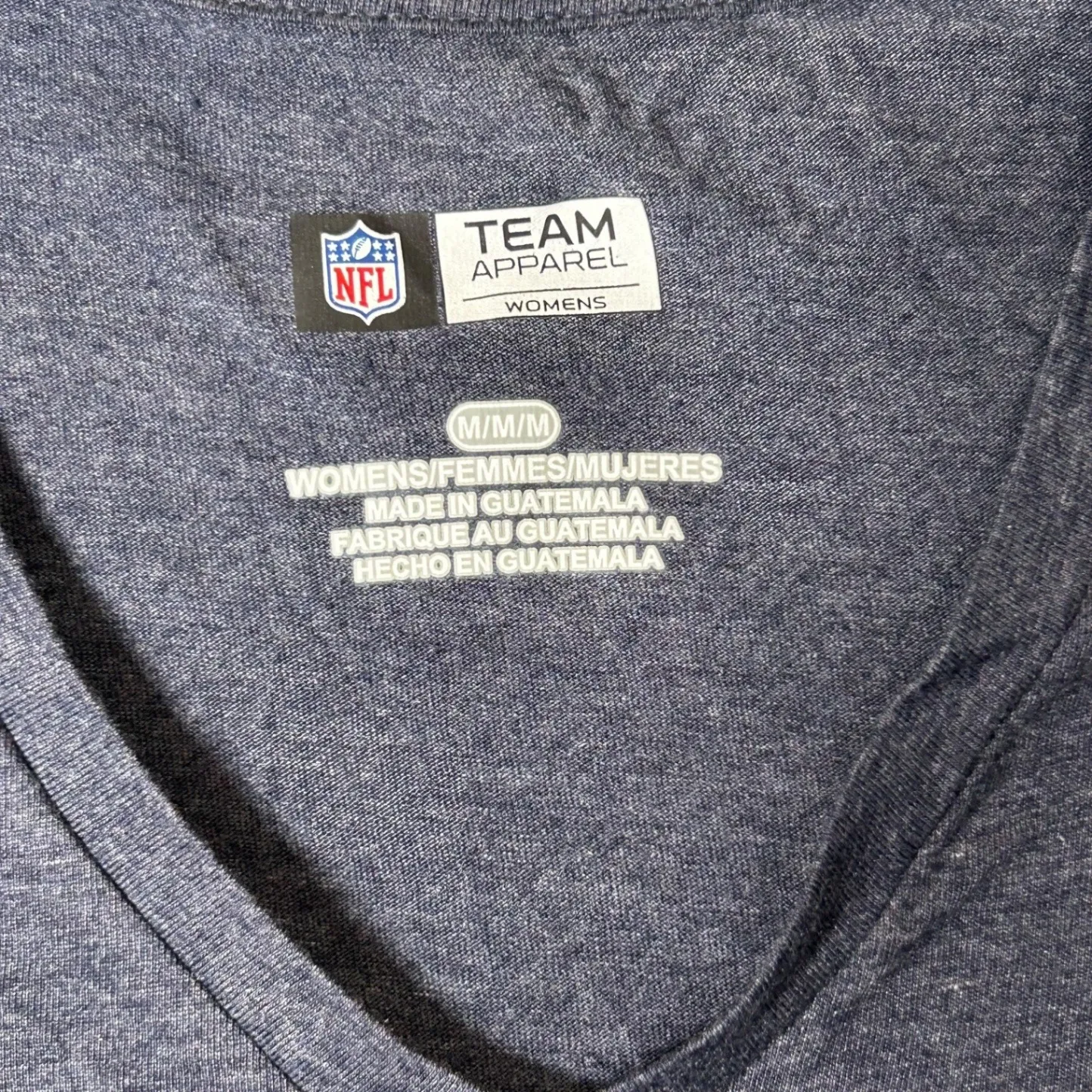 NDenver Broncos NFL Team Apparel V Neck T Shirt Womens M Gray Short Sleeve - Image 4