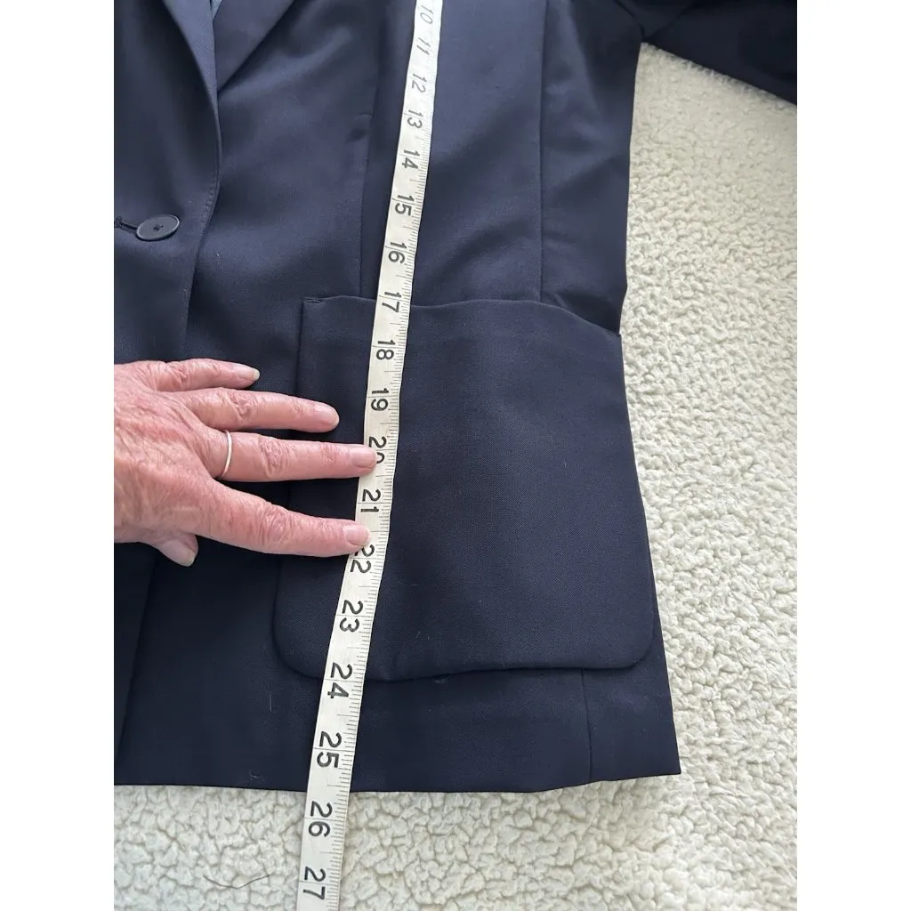 GAP Classic Notch Collar Single Breasted Blazer Jack Wool Blend Navy Blue 10 - Image 10