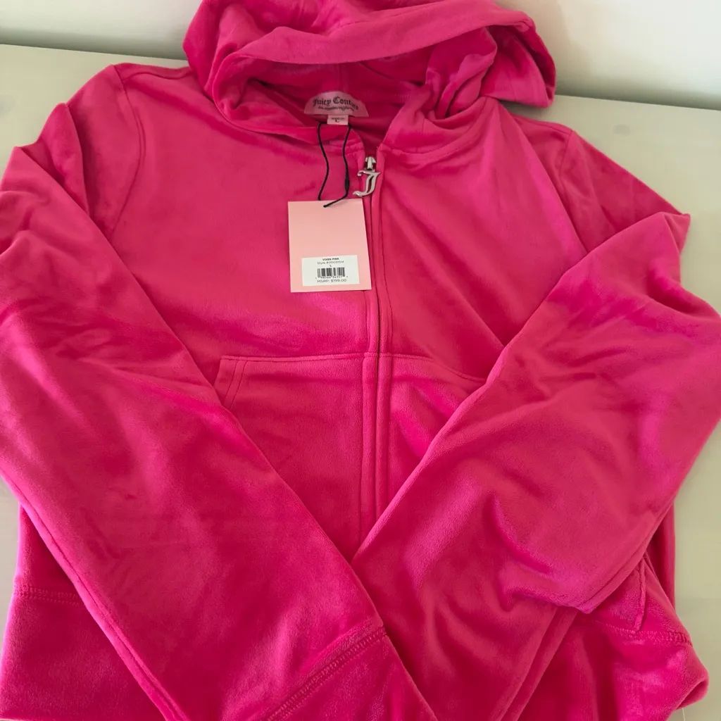 NWT JUICY COUTURE 2pc Velour Track Set Pink Size L - Image 5