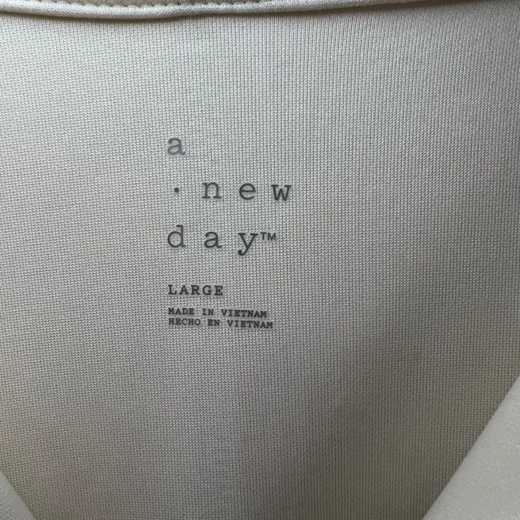 A New Day Zip Up Hoodie Jacket Cream Cropped Soft Cozy Neutral NEW Women's Sz XL - Image 4