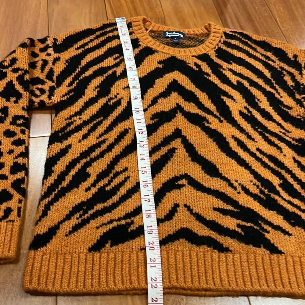 Freshman 1996 vintage 90s Style V Neck Chunky Oversized Relaxed Fit Sweater sz L Orange Size L - Image 7