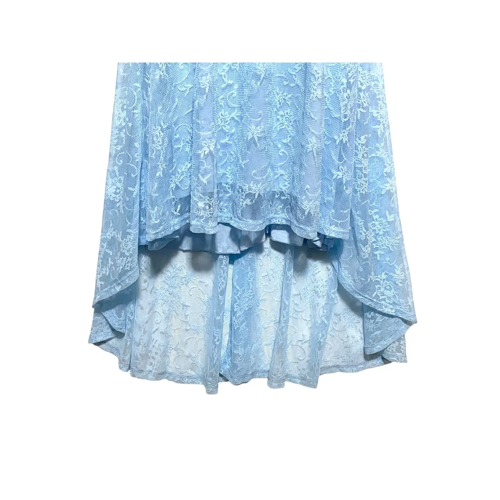 adL Baby Blue Floral Lace Dress XL High Low Cocktail Party Bridesmaid Prom NWT - Image 2